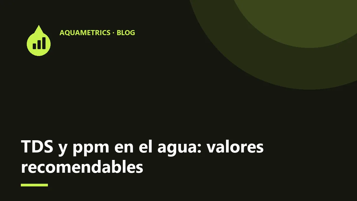 TDS y ppm en el agua: qué es y qué valores son recomendables